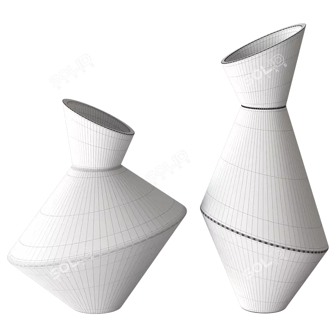 Abstract Ceramic Vases Set 3D model image 2