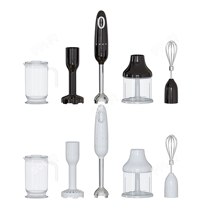 Smeg 50's Style Hand Blender 3D model image 5