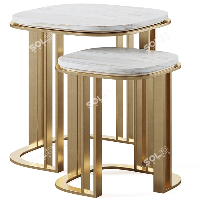 Modern Minimalist Side Table TARTU 3D model image 1