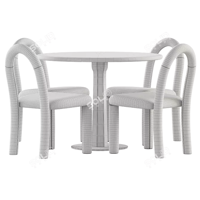 Elegant Dining Set: Temi Chair & Round Table 3D model image 3