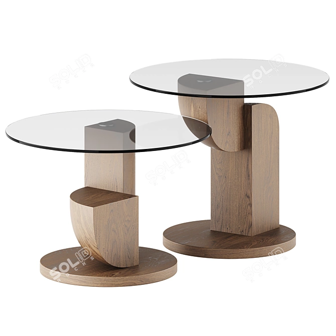 Modern Geometric Coffee Tables Set 3D model image 2