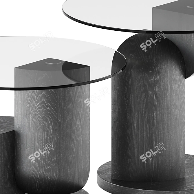 Modern Geometric Coffee Tables Set 3D model image 3