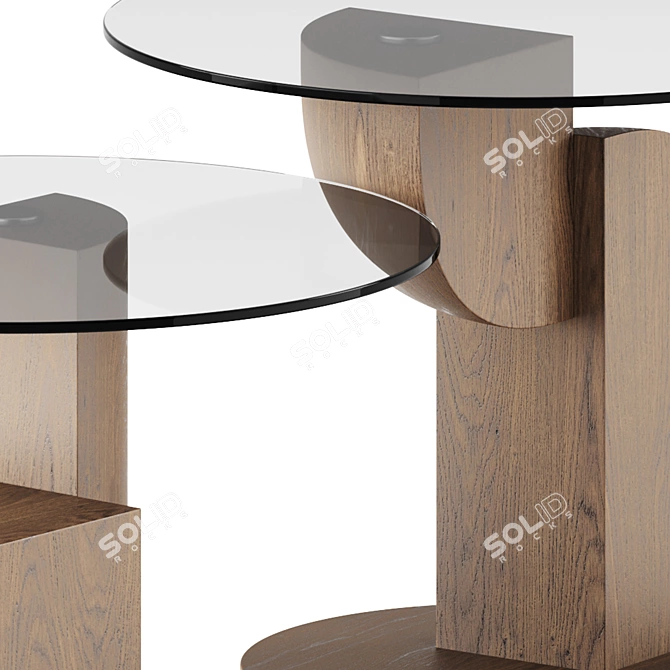 Modern Geometric Coffee Tables Set 3D model image 4