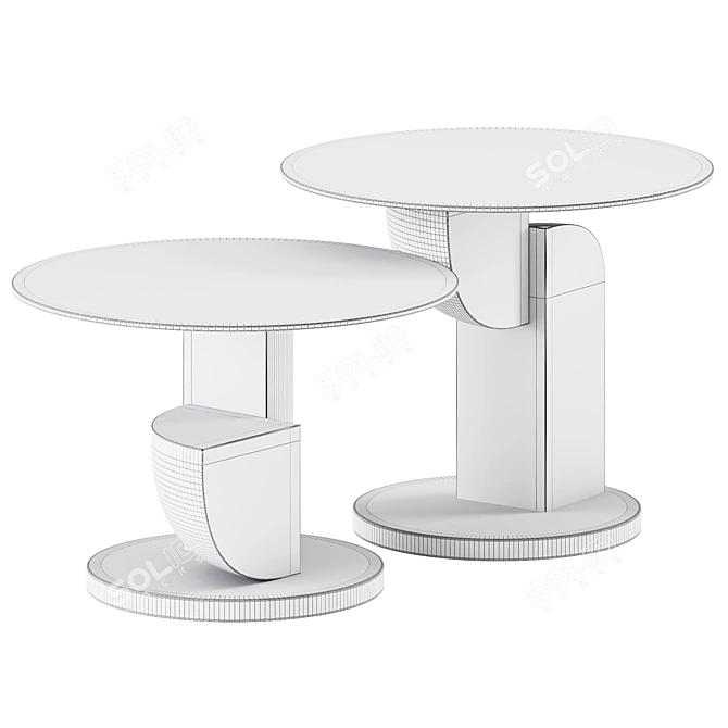 Modern Geometric Coffee Tables Set 3D model image 5