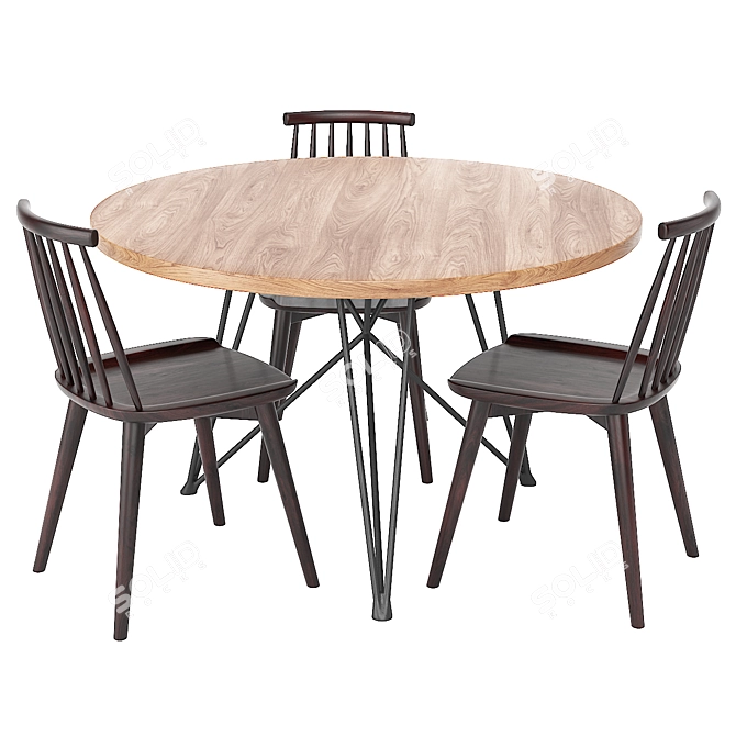 Elegant Windsor Dining Set 3D model image 1