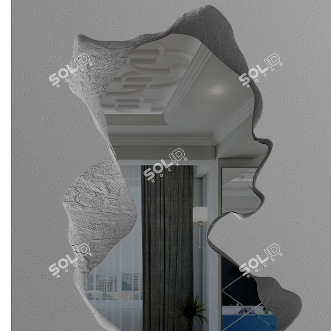 Reflective Artistic Distortion Mirror 3D model image 3