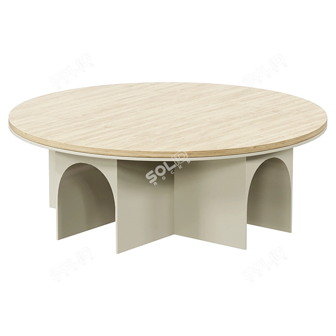 Arcolor Beige Coffee Table Modern 3D model image 1