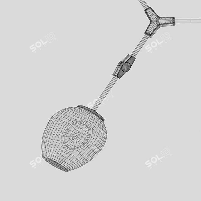 Scandinavian Hanging Chandelier Black 3D model image 2