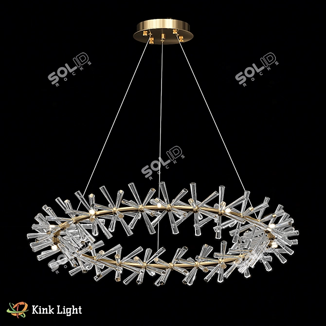 Scandinavian Pendant Light Brass 3D model image 1