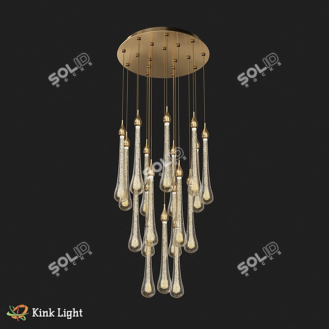 Modern LED Glass Pendant Light 3D model image 1