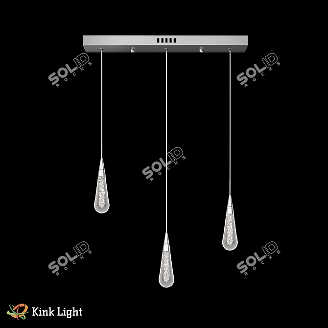 Chic LED Chrome Chandelier - Gutta 07861-3AS 3D model image 1