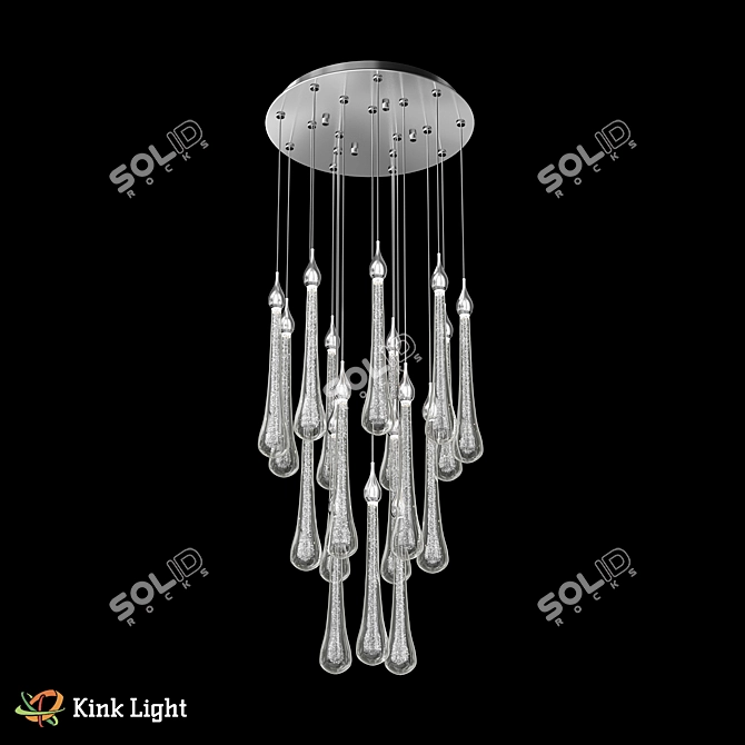 Roma LED Chandelier Chrome-Gold 3D model image 1