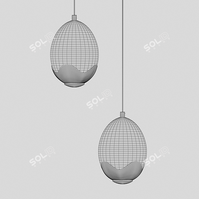 Berti LED Pendant Chandelier Chrome Gold 3D model image 3