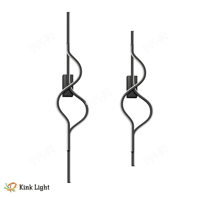 Velle Black LED Wall Lamp 3D model image 1