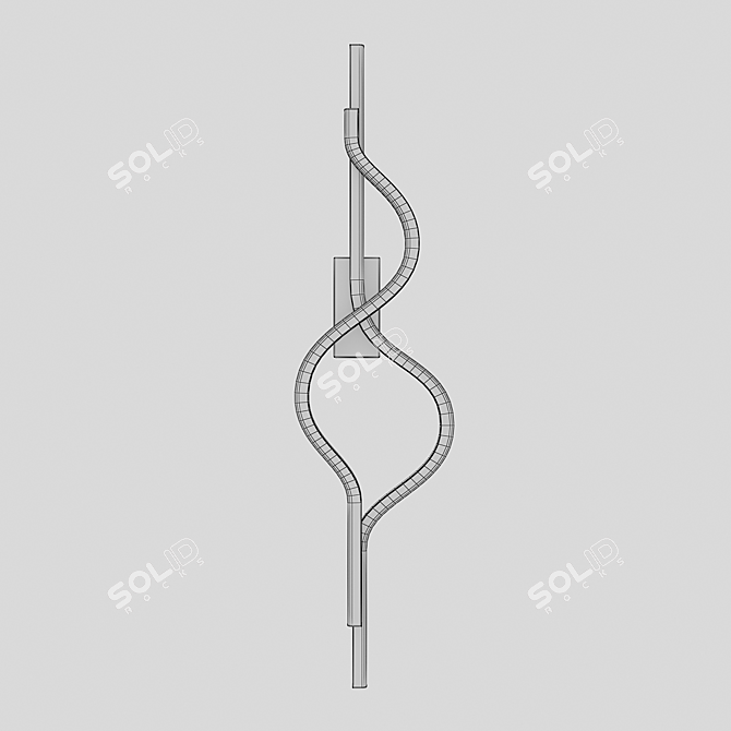 Velle Black LED Wall Lamp 3D model image 2