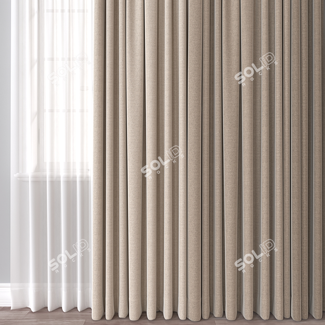 Versatile 3D Curtain Model - 78408 Polygons 3D model image 3