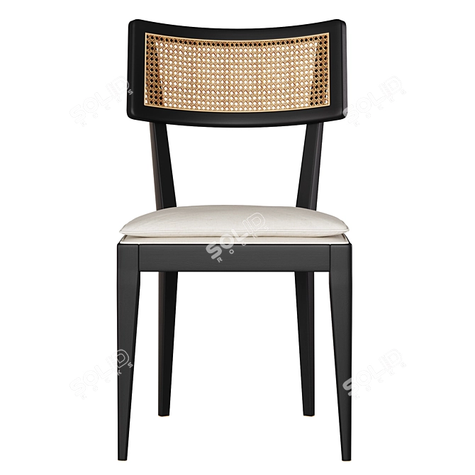 Retro Nettlewood Black Dining Chair 3D model image 2