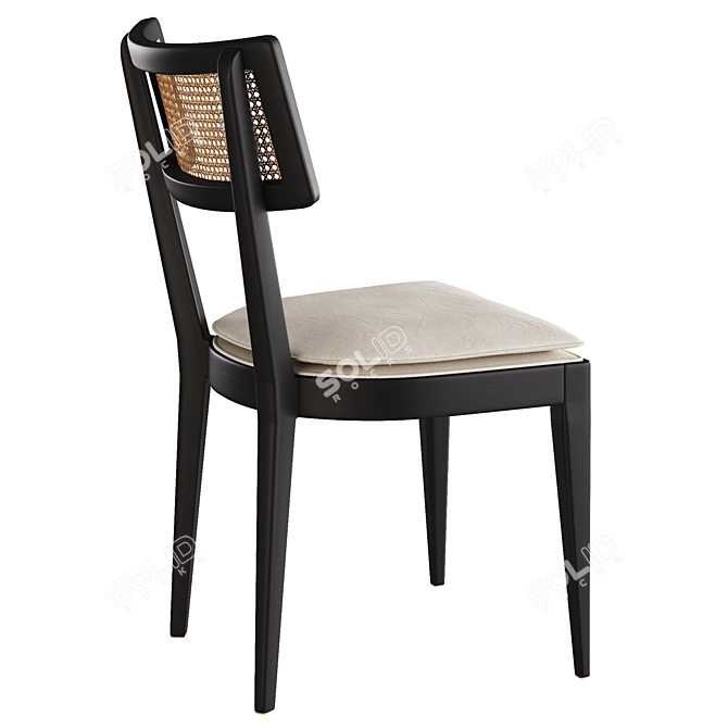 Retro Nettlewood Black Dining Chair 3D model image 3