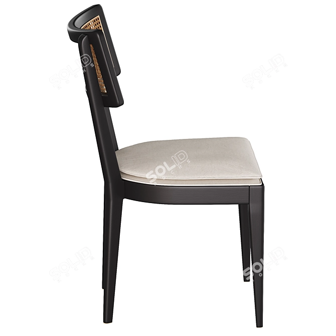 Retro Nettlewood Black Dining Chair 3D model image 4