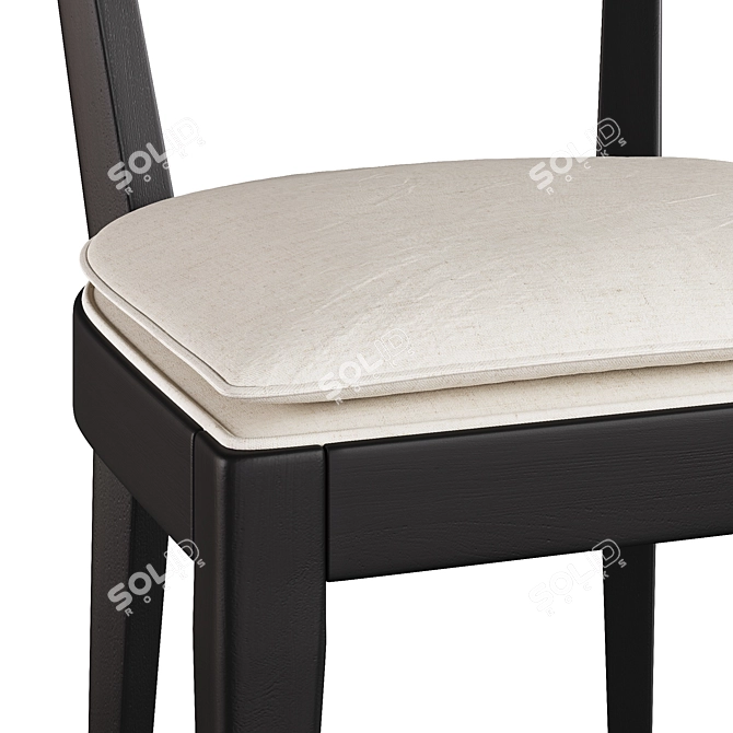 Retro Nettlewood Black Dining Chair 3D model image 6