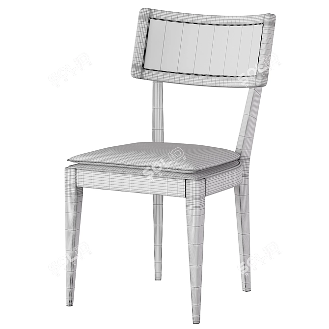 Retro Nettlewood Black Dining Chair 3D model image 7