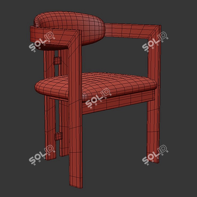 Neo Velvet Armchair & HOMEY Table 3D model image 4