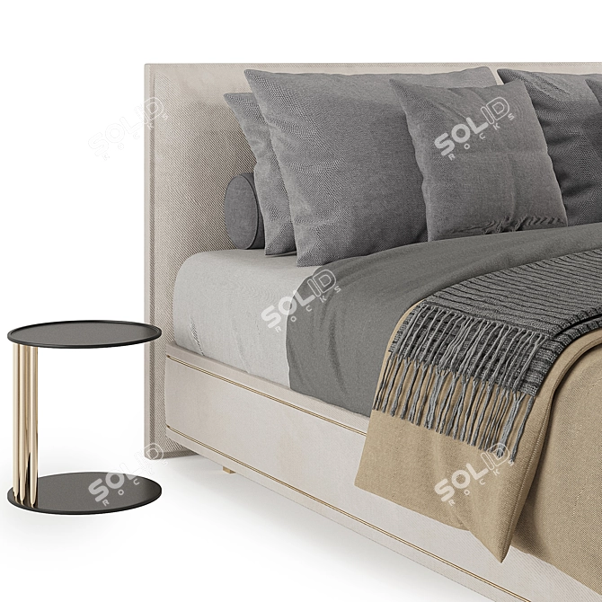 Sleek Ribbon Bed Design 3D model image 2