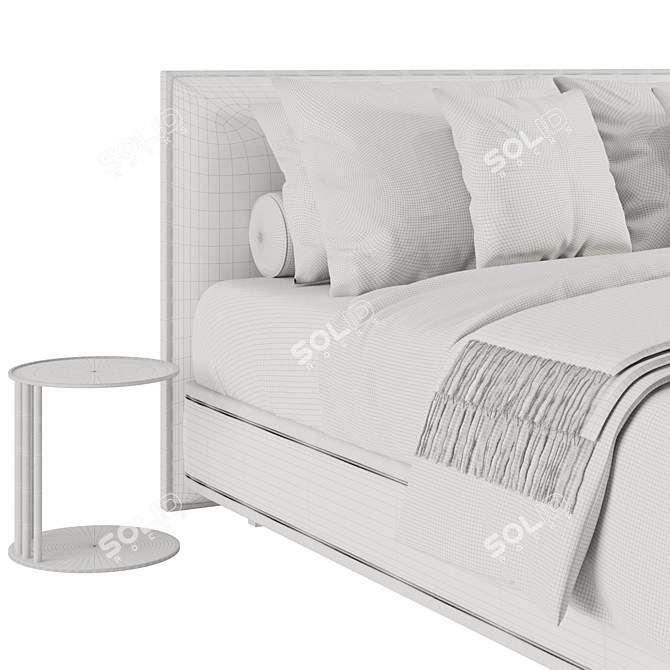 Sleek Ribbon Bed Design 3D model image 3