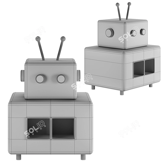 Child's Robot Nightstand - 3D Model 3D model image 2