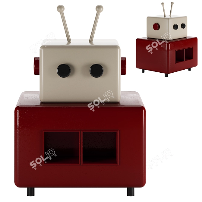 Child's Robot Nightstand - 3D Model 3D model image 3