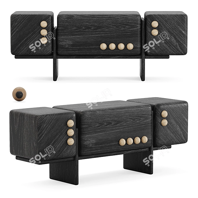 Merto Buffet: Stylish and Functional 3D model image 1