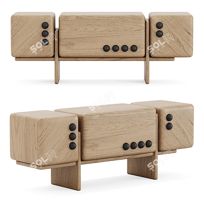 Merto Buffet: Stylish and Functional 3D model image 2