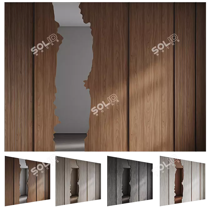 Decorative River Wall Panel 3D model image 1