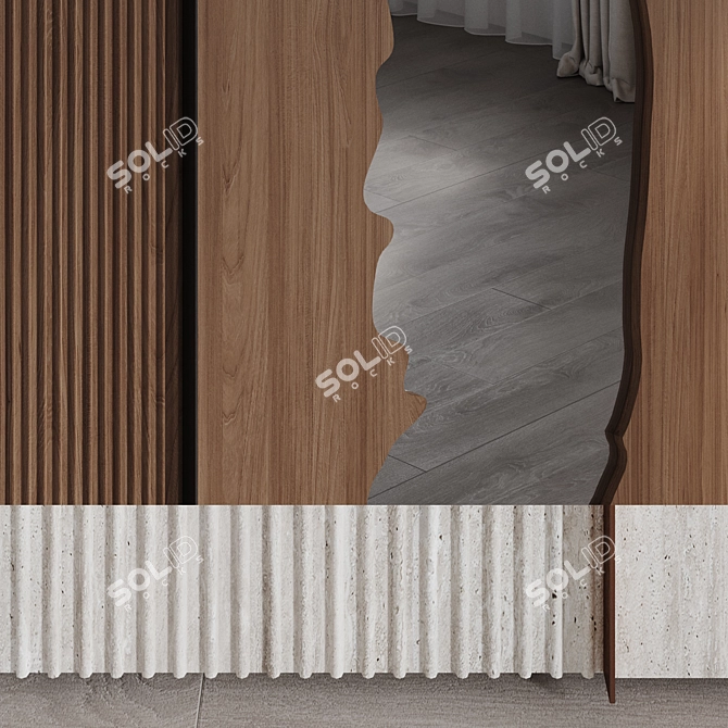 Decorative River Wall Panel 3D model image 3