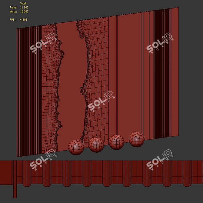 Decorative River Wall Panel 3D model image 7