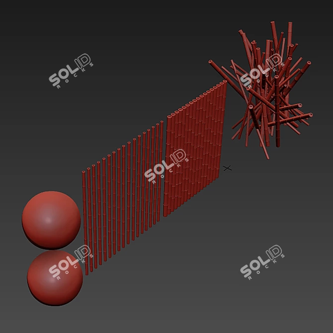 Geometric Polygon Decor Set with Textures 3D model image 4