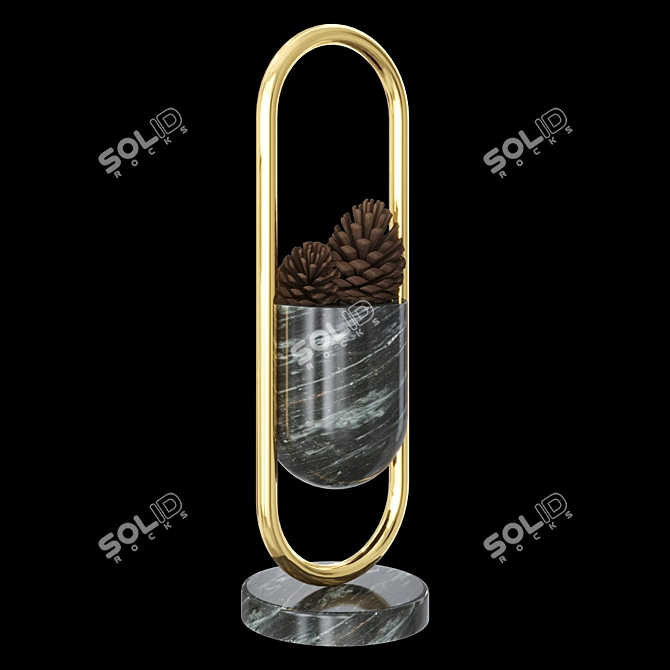 Brass Decor Set with Marble 3D model image 5