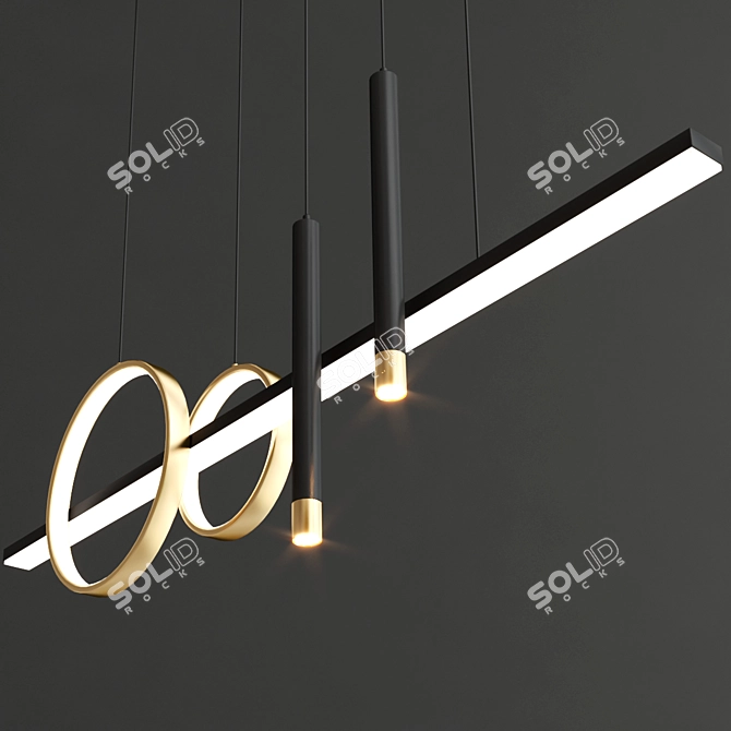 Modern LED Steel Pendant Lamp 3D model image 4