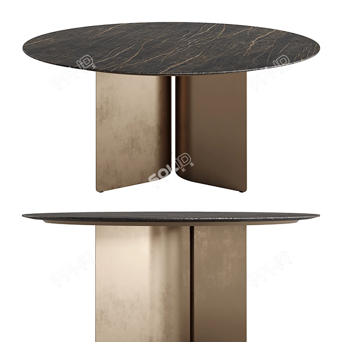 Elegance Marble Round Dining Table 3D model image 1