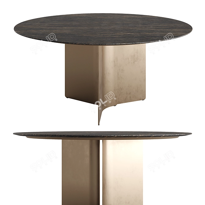 Elegance Marble Round Dining Table 3D model image 2