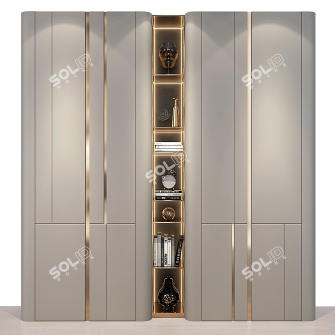 Elegant TV Wall Decor Solution 3D model image 1