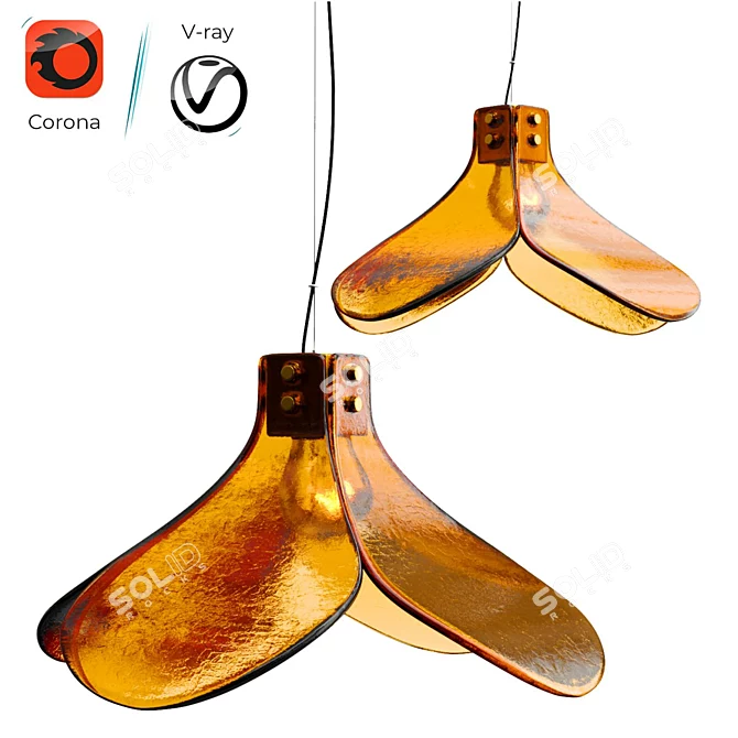 Glass Pendant LED Light: Modern D25 3D model image 5