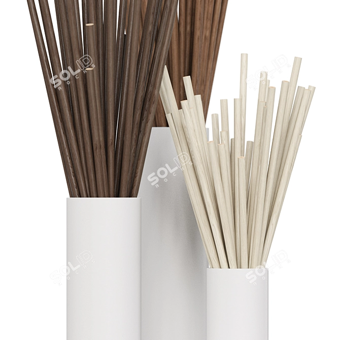 Rustic Driftwood Decor Branch 3D model image 2