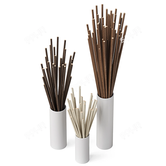 Rustic Driftwood Decor Branch 3D model image 3