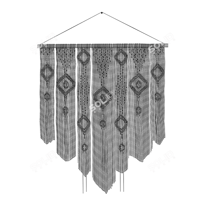 Wall Hanging Macramé Art 3D model image 2