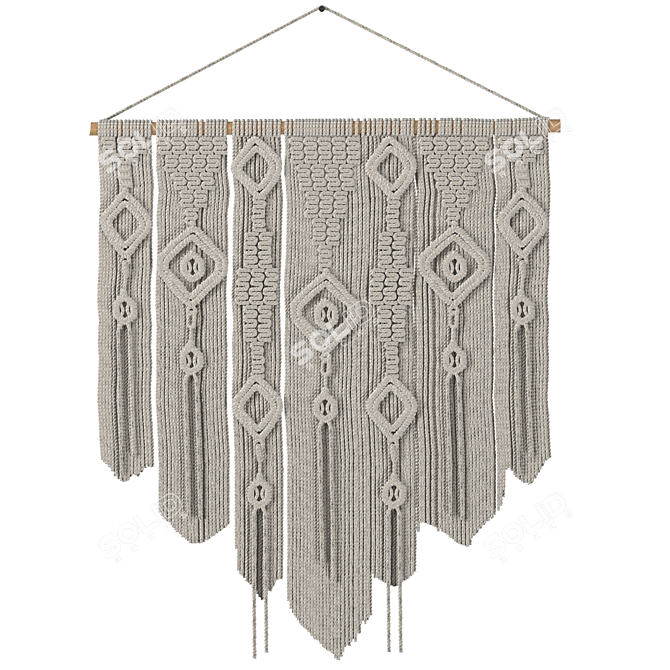 Wall Hanging Macramé Art 3D model image 3