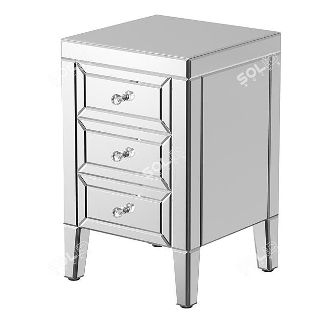 Elegant Francesca Bedside Cabinet 3D model image 1