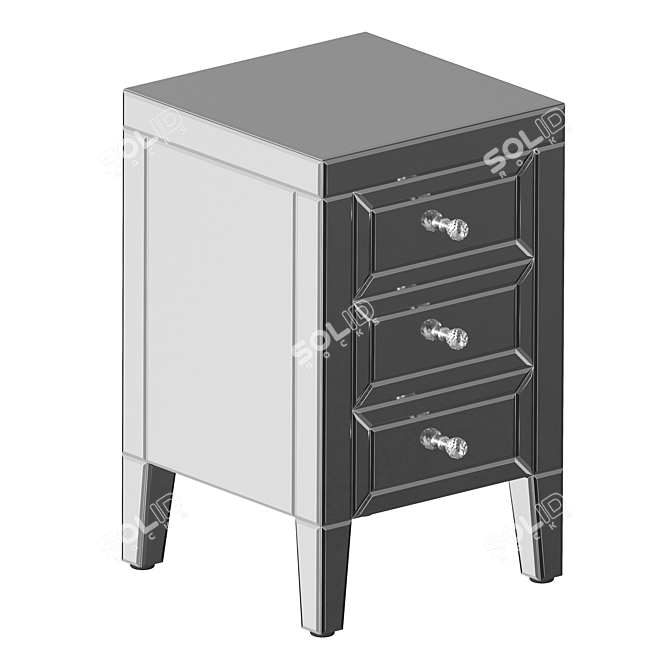 Elegant Francesca Bedside Cabinet 3D model image 2