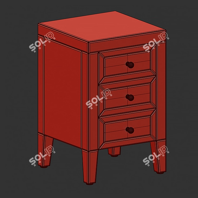 Elegant Francesca Bedside Cabinet 3D model image 4