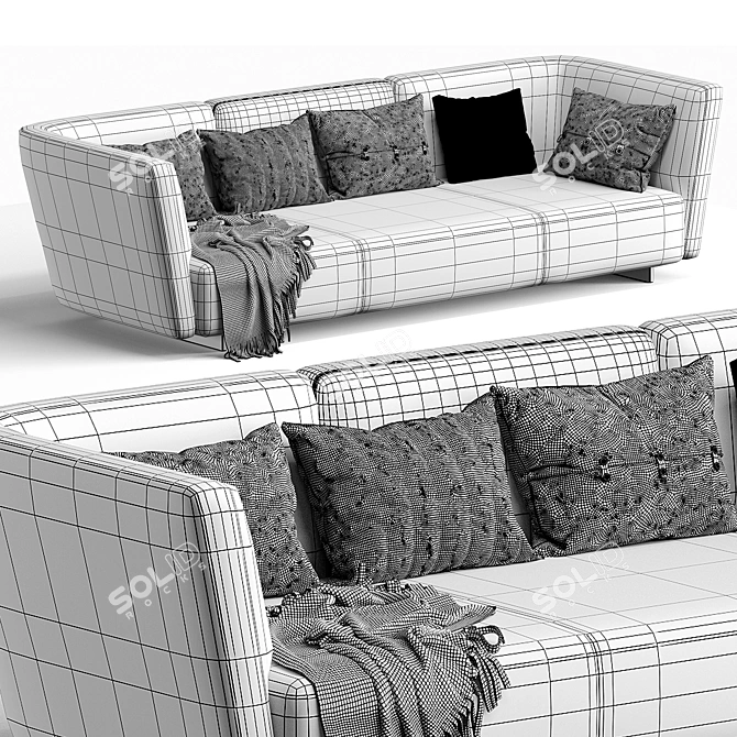 Luxurious Seymour Sofa by Minotti 3D model image 4